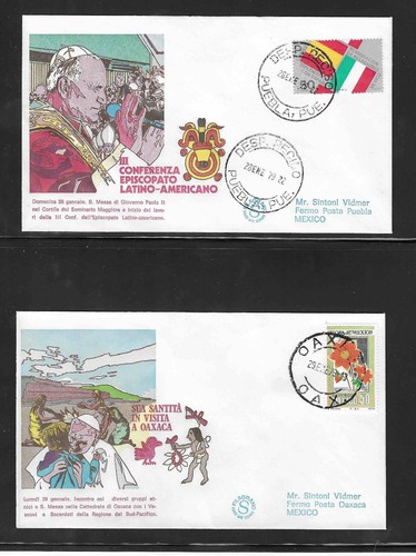 Pope John Paul II visit to Rep.Dominicana & Mexico ,1/25 to 1/31/ 1979 -9 covers - Picture 5 of 7