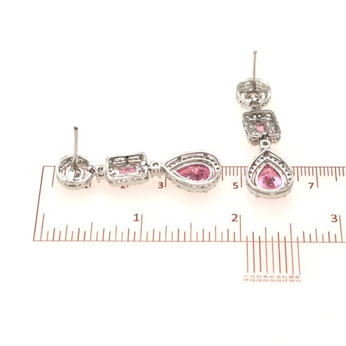 Damen Cubic Zirkonia Birne Halskette Strand Und Ohrringe Versilbert - Bild 55 von 72