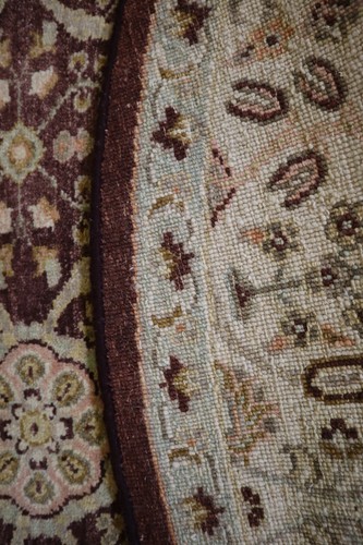6'1" x 6'2" ft. Oushak Hand Knotted Narural Dye Wool Oriental Table Round Rug - Picture 6 of 6