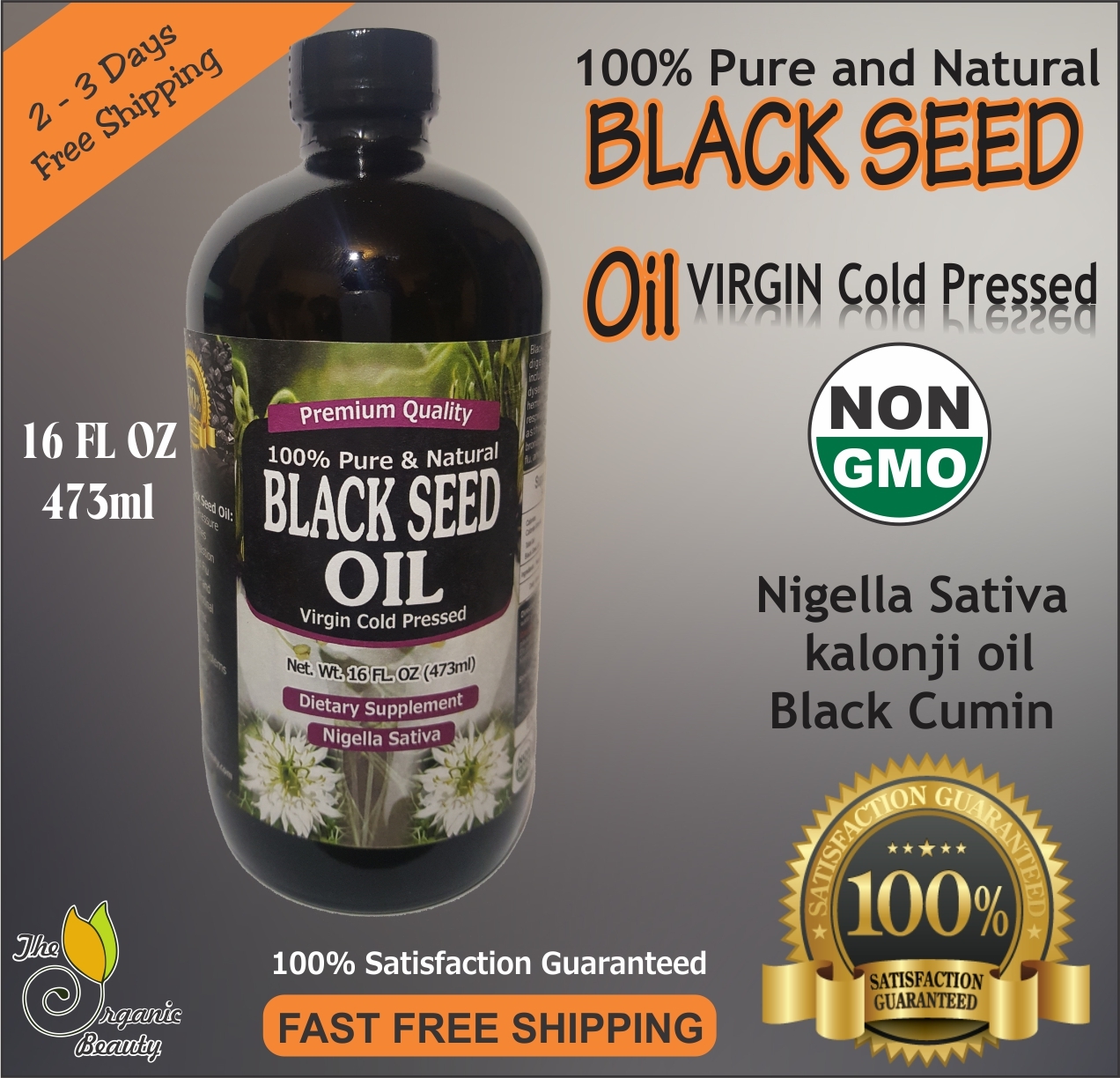 100% Pure Black Seed Oil Edible Cold Pressed Cumin Nigella Sativa Non GMO - Picture 11 of 15