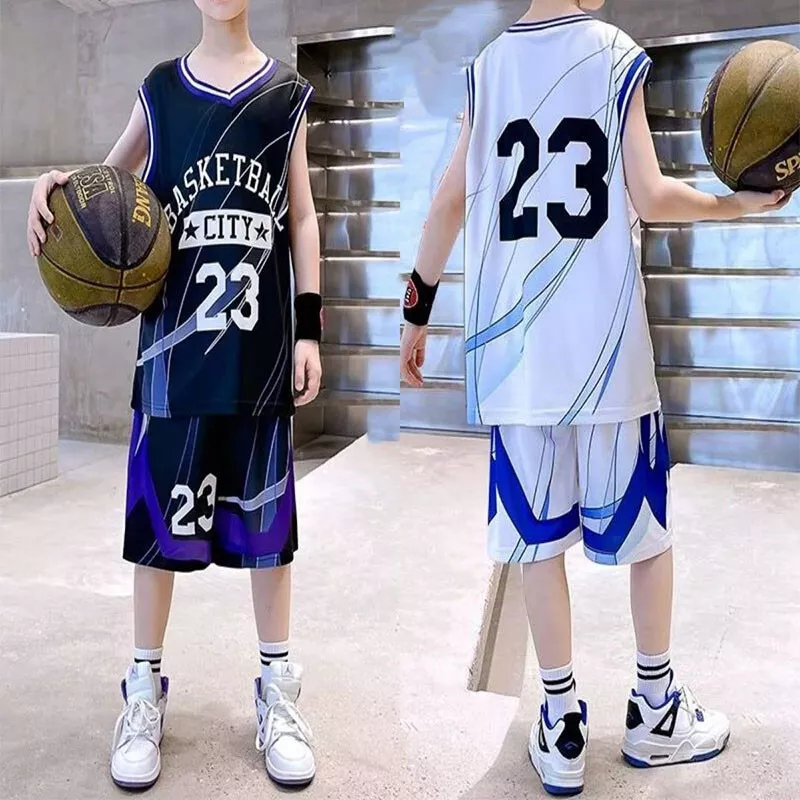 3 12T Summer Children Basketball Jersey Suit Kids Boys Sport