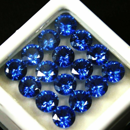 16 PCS Natural Blue Untreated Sapphire Round Cut Gemstone CERTIFIED Lot 5 MM - Picture 6 of 11