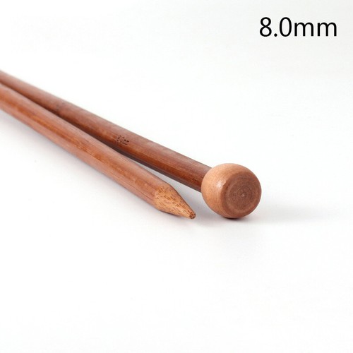 Pair 3mm-10mm Bamboo Knitting Needles Pointed Carbonized Wooden Single 35cm - Picture 36 of 38