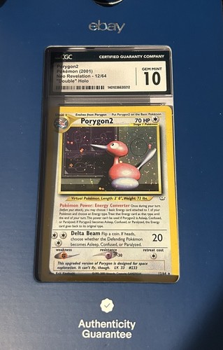 2001 Pop 3! Pokemon Neo Revelation #12/64 Porygon2 Double Holo CGC 10 Bleed PSA - Picture 2 of 3