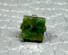 Jade Yellow Gold Plated Tie Tack Lapel Pin