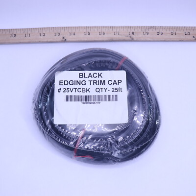COL-MET 25 ft. Black Vinyl Trim Cap Edging COL-MET 25 ft. Black Vinyl Trim Cap Edging
