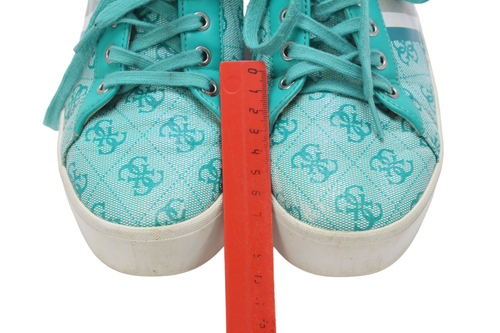 GUESS Sneakers Women's 42-43 Round Toe Blue Lace Up Low Top Logo - Picture 12 of 12