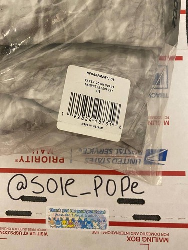 Sciarpa SUPREME x THE NORTH FACE stampa carta stampata 700-riempire scatola logo NUOVA - Foto 5 di 5