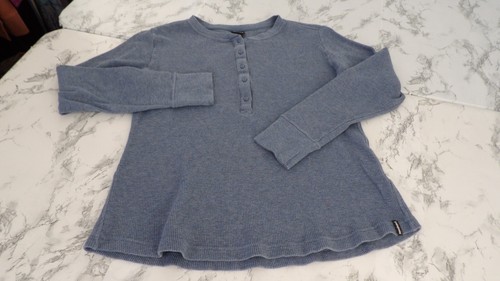 Patagonia Blue Waffle Knit Henley Thermal Organic Cotton Lyocell Blend Shirt M - Picture 6 of 15