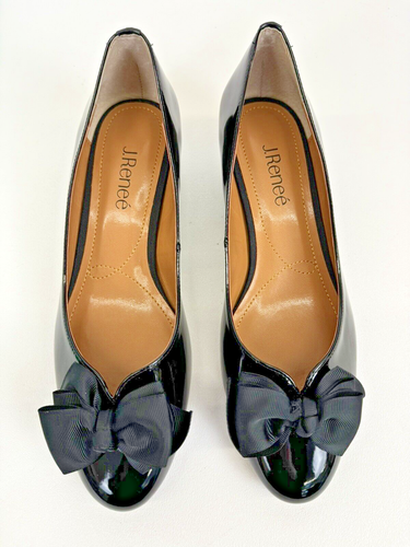 J. Renee Cameo Black Patent Leather Pump Women's Shoes Size 9W New In Box - Picture 6 of 14