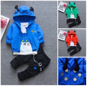 3pcs Baby Clothes kids boys fall soft cotton outfits tracksuit coat /&Tee /&pants