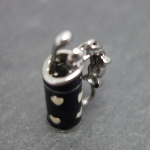 211. toller Charm Anhänger Golfbag mit Golfschlägern Sport schwarz 925er Silber - Bild 5 von 5