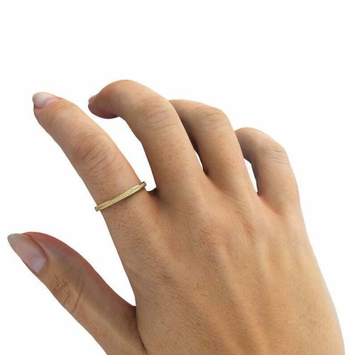 Diamond Wedding Band / 14k Gold Half Eternity Channel Set Diamond Wedding Ring - Picture 5 of 6