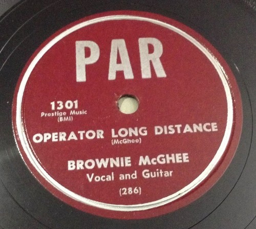 BROWNIE McGHEE 78 PAR 1301 Heart in Sorrow/Operator Long Distance 1952 VG++/Ex - Bild 3 von 5