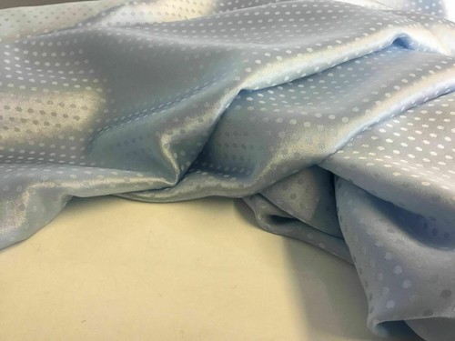 NEW 100% Silk Matt Silver Silk Marocain Spots Fabric 54" Dress Cloth Material - Picture 6 of 9
