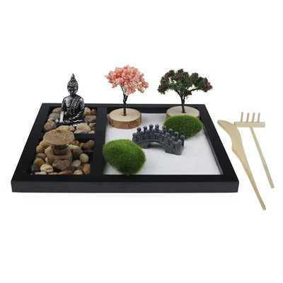Mini Zen Garden Miniature Yard Buddha Statues Stress Relief Home Tabletop Mini Zen Garden Miniature Yard Buddha, Miniature Zen Garden Ornaments