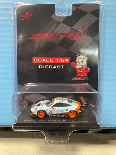 1/64 SPARKY GULF RACING PORSCHE 911 GT3 R GPX RACING WINNER 24H SPA 2019 BLUE - Picture 1 of 3
