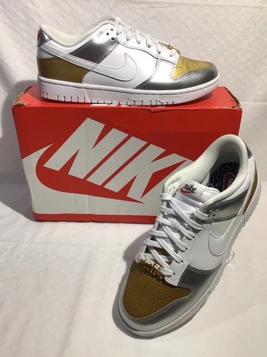 Nike Dunk Low SE  Gold/White-Silver Women’s 9/ Men’s 7.5 DH4403 700