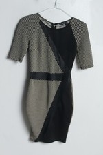 AX Paris Womens Contrast Bodycon dress with Shoulder pads - Size 8 (I33)