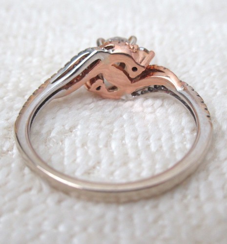 14k Gold Diamond Crossover Engagement Ring Solitaire LLJ Modern Heirloom 585 - Picture 7 of 18