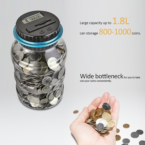Münzsortierer Spardose Kleingeld Euro Münzen Sortierer Zähler Sammler Sparbüchse - Bild 6 von 12