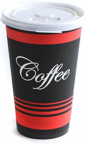 50 Pack - 90mm White Flat Tear Back Lids for Hot Cup, Coffee Cup, Paper Cup - Picture 4 of 5