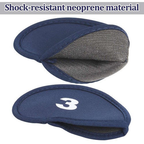 10pcs/set Neoprene Golf Iron Head Covers Thick Golf Club Headcover #Navy Blue - Picture 7 of 10