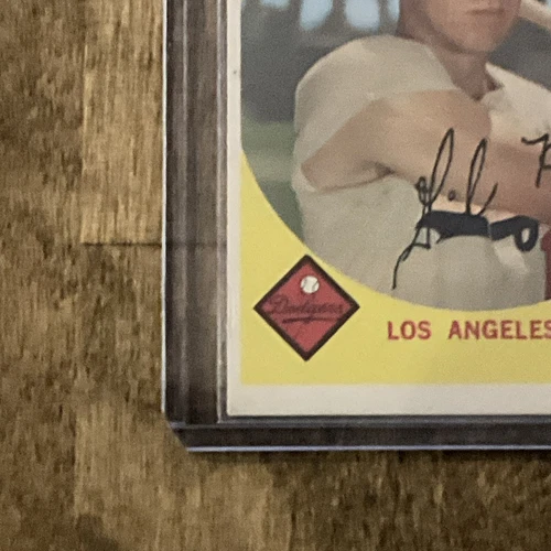 1959 年 Topps 吉尔·霍奇斯洛杉矶道奇队名人堂棒球卡 #270 近乎完好 - 第 6 张/共 10 张