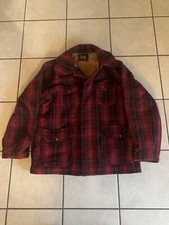 Vintage 40s/50s Woolrich Mackinaw Wool 503 Hunting Jacket Sz 46 Red Plaid Coat