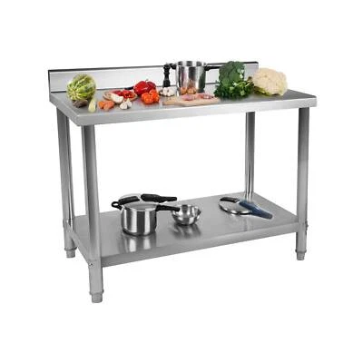ROYAL CATERING Tavolo Inox Acciaio Inossidabile Banco Da Lavoro Alzatina 100 X 70 Cm 95 Kg