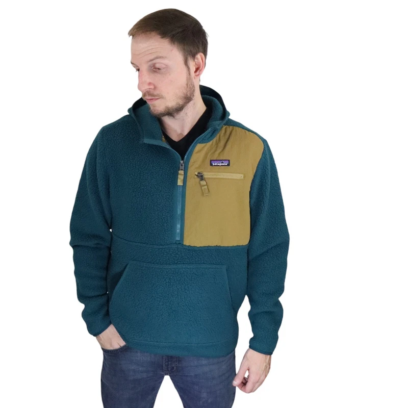 patagonia retro pile fleece pullover hoody coat deep jacket