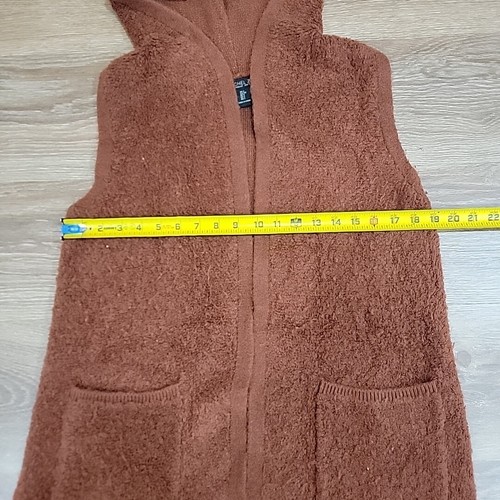 Rachel Zoe Open Front Wool Cardigan Sweater Vest Sleeveless Hooded Pockets Small - Bild 12 von 12