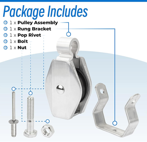Kit de repuesto de polea de escalera de extensión 31-12 compatible con aluminio marca Werner - Imagen 6 de 12