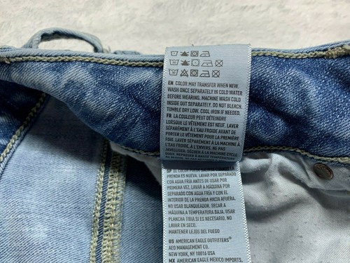 Womens AMERICAN EAGLE OUTFITTERS Super Stretch Skinny Light Wash Blue Jeans Sz.4 - Picture 7 of 11