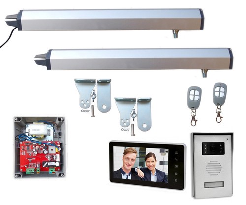 Swing gate operator set for double leaf gate with video door intercom - Picture 1 of 12