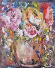 NEW, ORIGINAL "PROSPERITY FLORAL" IMPRESSIONISTIC OIL PAINTING BY DAVILA 11"X14"