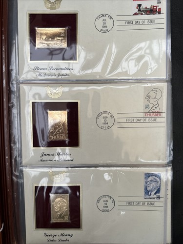 12 réplicas doradas. Placa de oro de 22 quilates de EE. UU. edición del primer día. Locomotora Segunda Guerra Mundial - Imagen 3 de 8