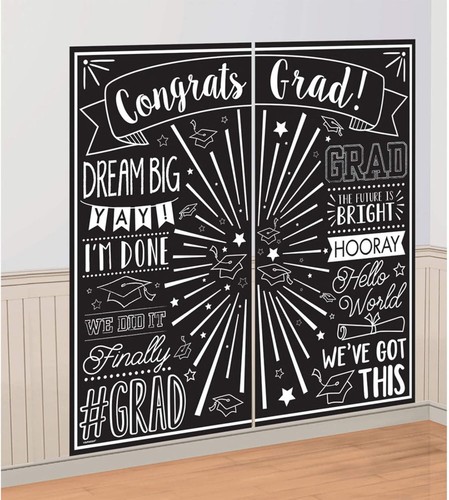 Graduation Decorations Selfie Wall Decorating Kit - 65" x 32" 2 Sheets - Picture 1 of 5