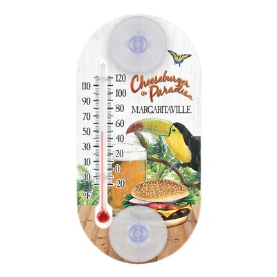 204-154MV5 Margaritaville 4'' Indoor/Outdoor Window Thermometer - Cheeseburger