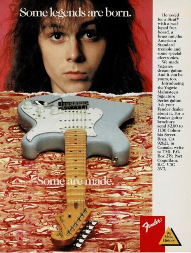 YNGWIE MALMSTEEN - FENDER GUITARS - STRAT - Print Advertisement