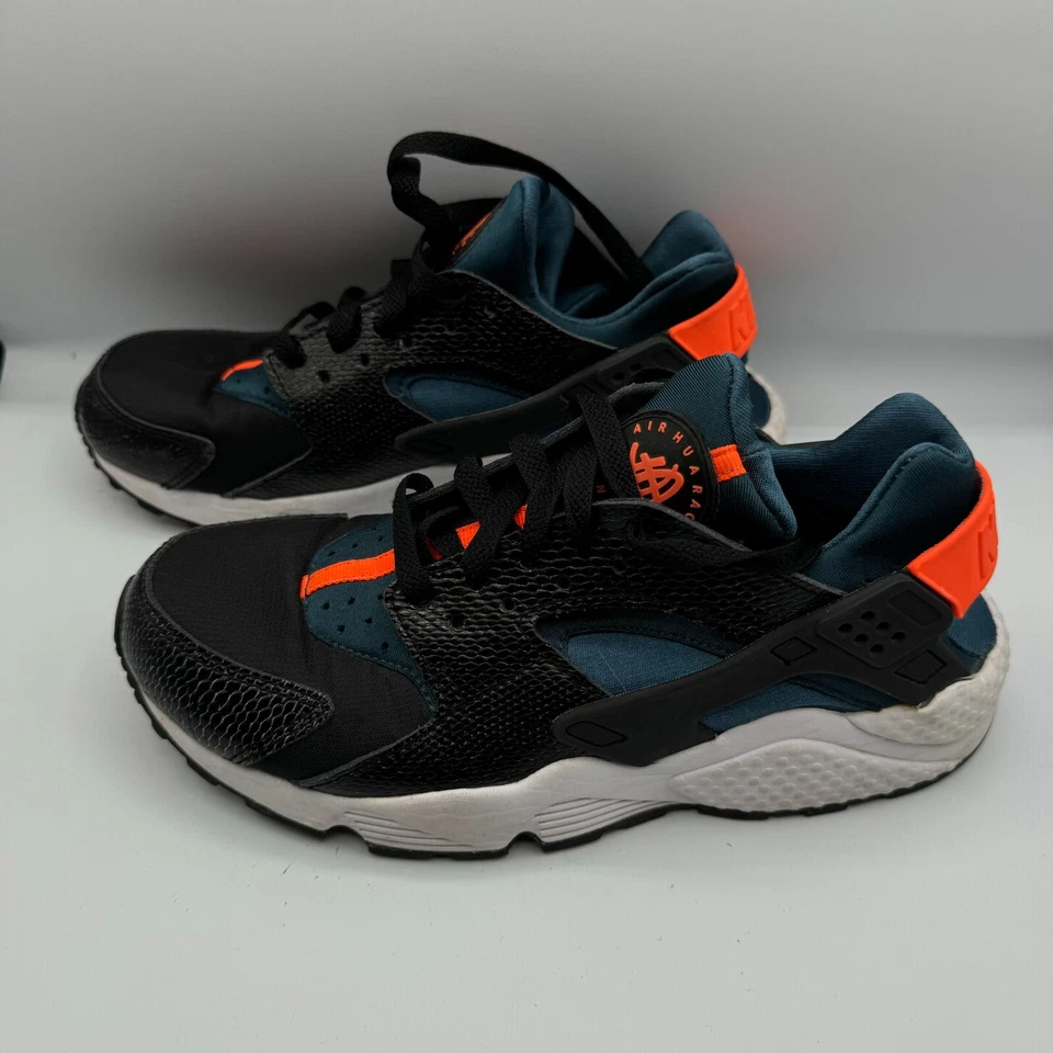 Nike Air Huarache Mujer Talla 8.5 Run Negro Hyper Crimson Azul Espacial 634835-084 Foto 3 de 4