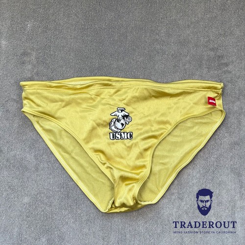 H.E.Arts Masculine logo custom print aussieBum Mens gold Swim Brief Swimwear - Picture 5 of 5