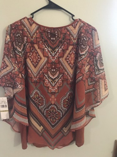 Alfred Dunner Women’s Size 14 Summer In NY Layered Blouse With Necklace- New - Picture 4 of 11