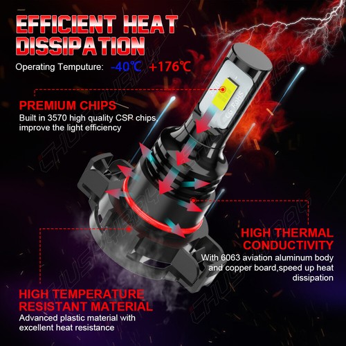 LED Headlight + Fog Light Bulbs Set For 2007-2011 2012 2013 GMC Sierra 1500 2500 - Picture 37 of 75