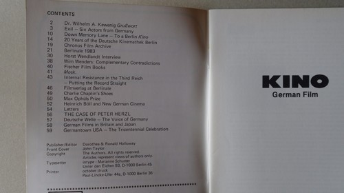 KINO - GERMAN FILM 1983 Spring Nr.10 - Berlinale 1983 etc.  #16014000 - Bild 2 von 5