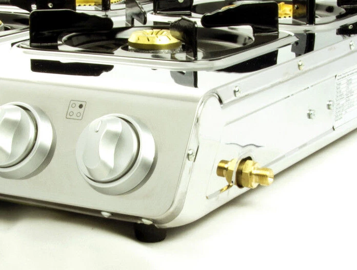 NGB-400 Edelstahl Gaskocher 4 flammig 12 KW Gasherd Campingkocher WOK Topfträger - Bild 3 von 4