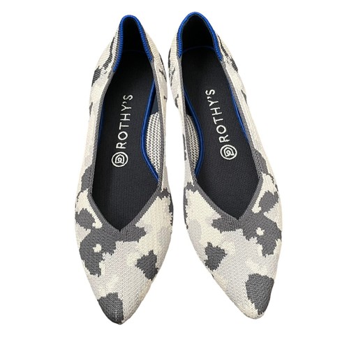 Rothy’s spitze Ballerinas Größe 9 Camouflage The Point aschgrau nicht mehr produziert