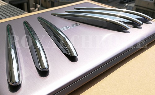 Deluxe Bonnet Fins Hood Vent Grill Trims 6x for Mercedes R172 SLK AMG CHROME - Picture 6 of 8