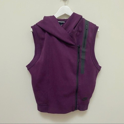 Nike Tech Fleece Purple Hooded Vest Side Zip Women's Size Small - Picture 3 of 10