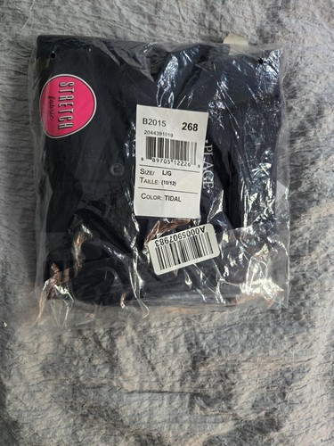Kids School Uniform Polo Shirt Girls Size Lg 10/12 Blue Knit Short Sleeve NWT - Picture 8 of 8